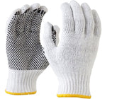 Maxisafe Bleached, Knitted Poly Cotton, Polka Dot Glove - Mens (12 Pairs)